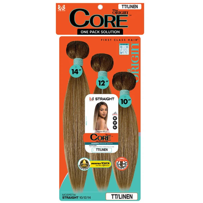 Bobbi Boss Miss Origin Core Weave 3 PCS One Pack - STRAIGHT 10/12/14"